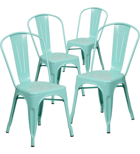 Muebles Flash Blake Commercial Grade 4 Pack Menta Silla De M