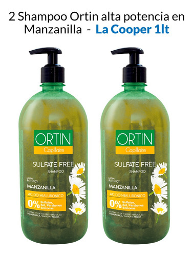 2 Shampoo Ortin Alta Potencia En Manzanilla - La Cooper 1lt