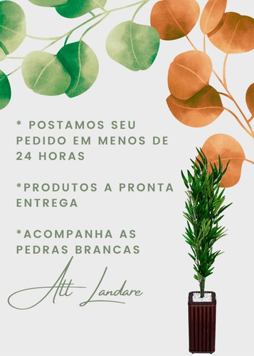Imagem 6 de 6 de Bambu Artificial + Vaso Decorativo Marrom Para Sala Envio Já