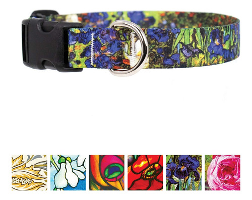 Collar Para Perro Buttonsmith Van Gogh Iris - Fabricado En L