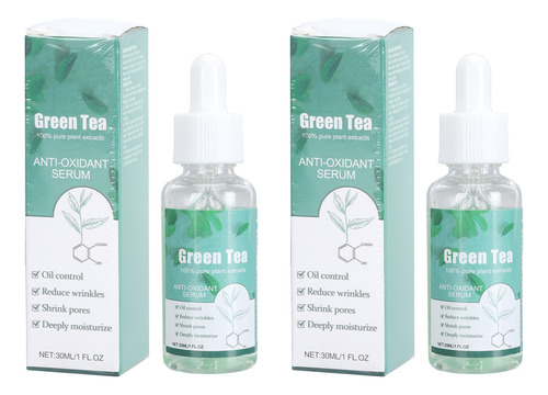 Sérum De Té Verde, 2 Unidades, 30 Ml, Revitalizante, Ilumina