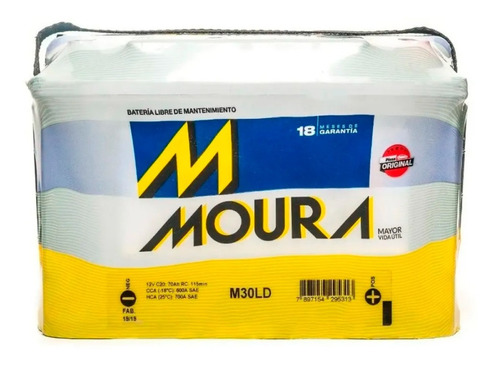 Batería Moura Msa-30ld 12x75 D 75 Amp 800 Cca 12v