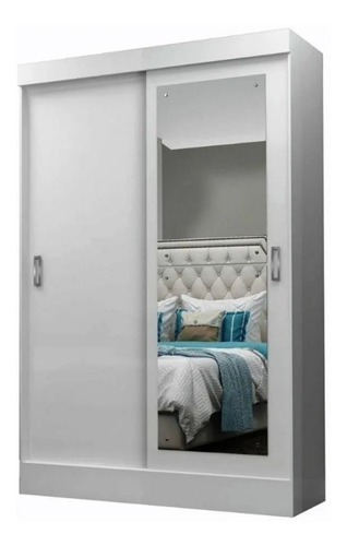 Ropero 2 Puertas Corredizas Con Espejo Dormitorio - Premium