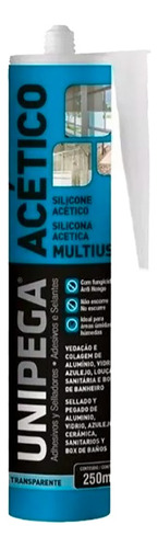 Sellador Adhesivo Silicona Acética Tte- Blanco-negro Unipega