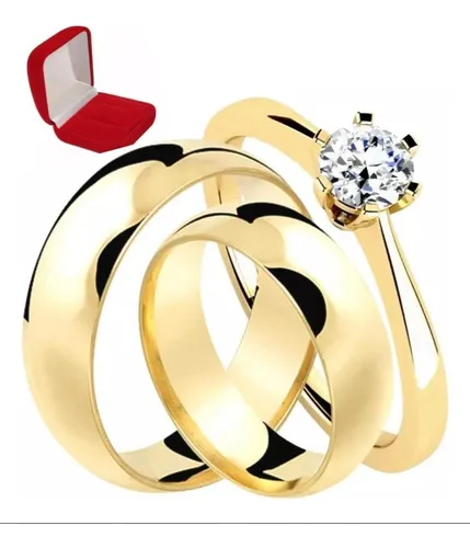 comprar Par De Alianças 6mm Anatômicas Com 20 Camadas De Ouro 24k