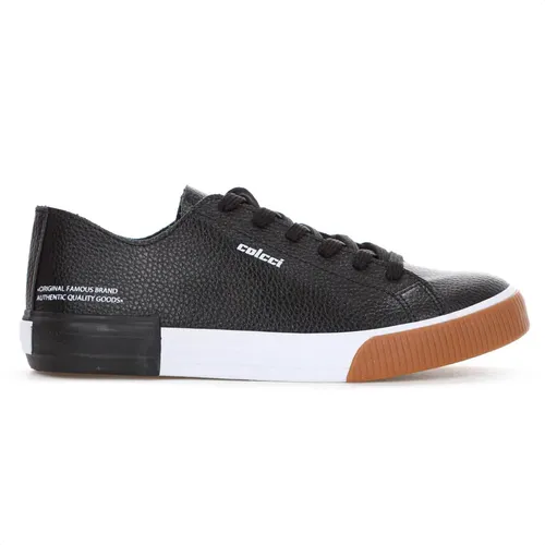 Tênis casual Colcci preto feminino, visto de lado.