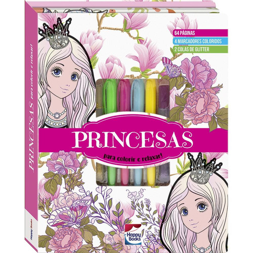 Meu SuperKit Brilhante de Arteterapia! Princesas, de Brijbasi Art Press Ltd. Happy Books Editora Ltda., capa dura em português, 2022