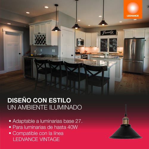 Lámpara De Techo 88870 Industrial Pendulum Negro Ledvance
