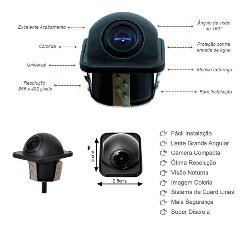 Imagem 2 de 5 de Câmera De Ré Tartaruga Visão 170º Noturna Gm S10 2013/2014