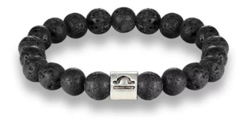 Pulsera Signo Libra Piedra Volcanica Regalo Amor Amistad