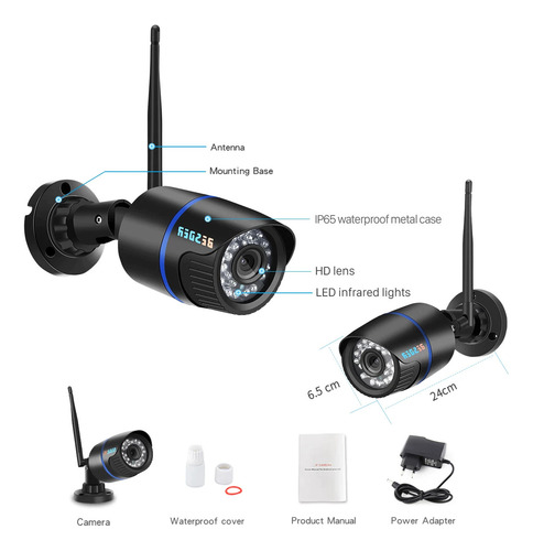 Camara Ip 1080p Fhd Conexion Wifi Tipo Tubo Cañon Onvif
