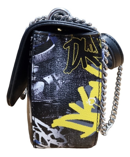 Crossbody Dkny Para Dama, Original, Color Negro Con Graffiti