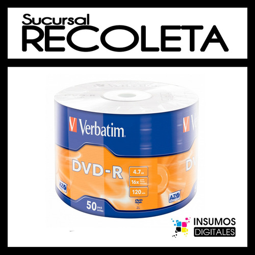 Dvd Verbatim Estampado 4,7gb 16x 120 Min Bulk 50 Ud