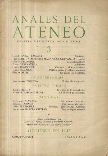 Anales Del Ateneo Revista Uruguaya De Cultura 3 / Año 1947