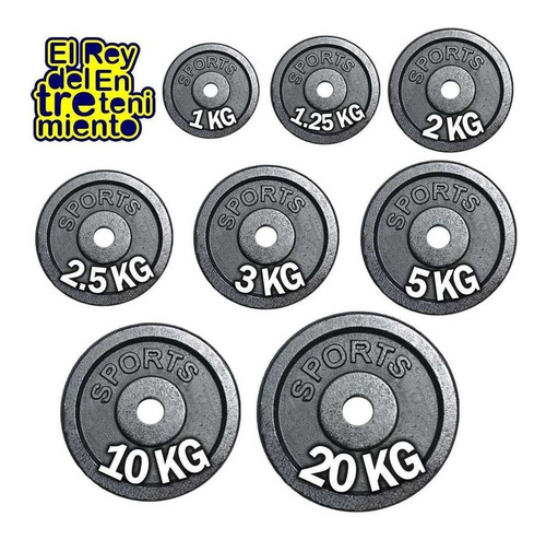 Imagen 2 de 2 de Pesas Discos Hierro Importados Pintados Los Mejores! El Rey