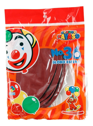 Bolsa Con 3 Globos Tamaño 36 (90 Cms) Rojo Cereza