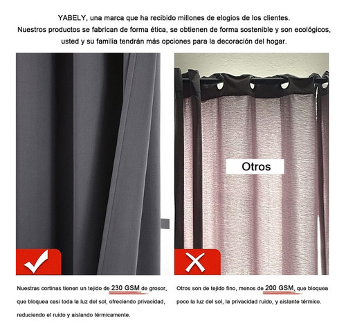 Cortina Blackout Para Ventana Aislamiento Térmico 132x213cm