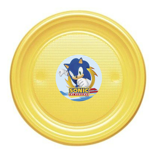 Pack 10 Platos Descartables Cotillon Sonic Sega