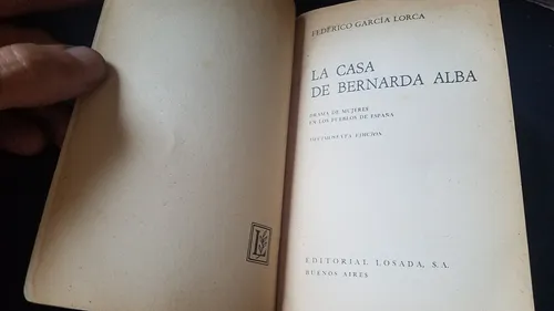 La Casa De Bernarda Alba Federico Garcia Lorca Losada Teatro (Usado)