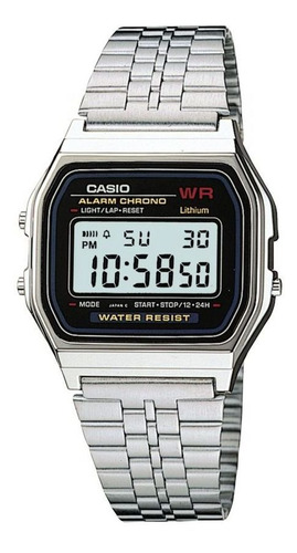 Reloj Para Unisex Casio Vintage Casual A-159wa-1 Plateado