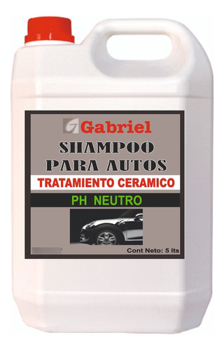 Shampoo Ph Neutro Tratamiento Ceramico De  Autos 5 Litros
