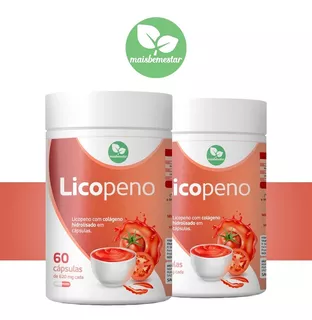 Licopeno Anti-ox  Colágeno, Vit C E Selênio - Kit 2 Frascos