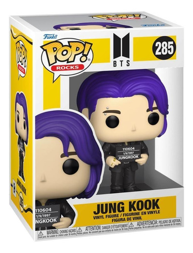 Boneco Funko Pop Bts Jung Kook Com Placa Policial 10cm