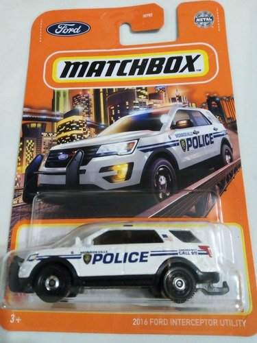 Matchbox | '16 Ford Interceptor Utility Police Blanca Varian