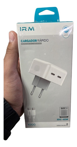 Cargador Doble Salida Pd Irm 40w Tipo C Carga Rápida