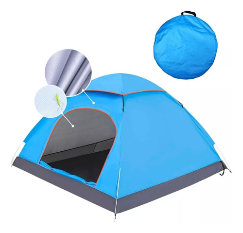 Carpa Para 2-3 Personas 200x200 Color Azul