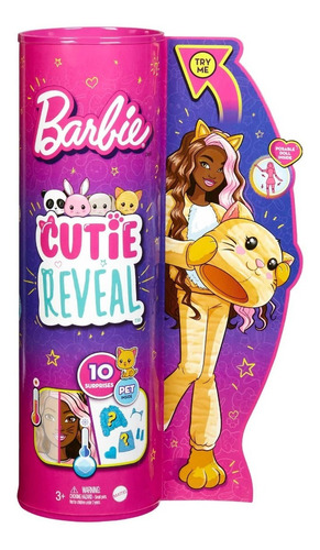 Muñeca Barbie Cutie Reveal Hhg18 Gatito Mattel