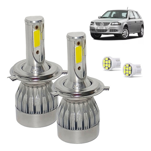 Kit Super Led Gol G4 06/13 Farol Alto Baixo 20000 Lumens