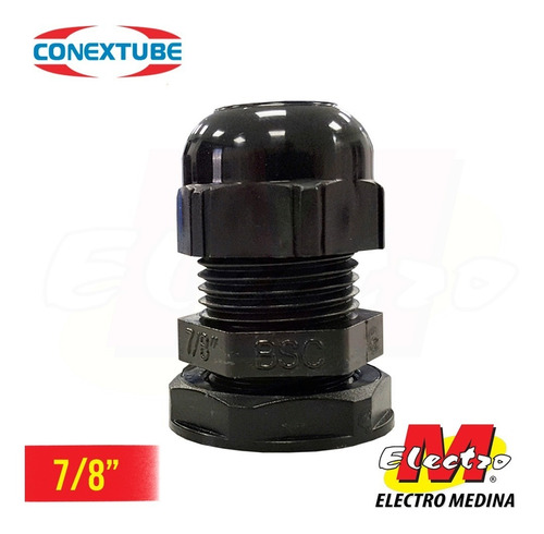 Prensacable C Tuerca Negro Bsc 7/8  Conextube Electro Medina