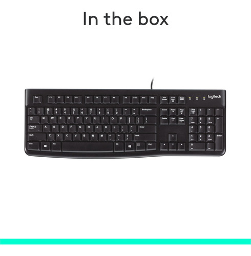 Teclado Logitech K120 Con Cable Para Windows, Tamaño Complet