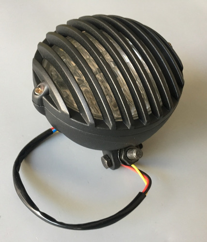 Faro Retro Con Leds Negro Para Harley Davidson Y Compat