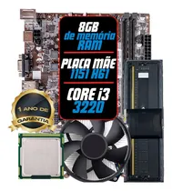 Comprar Kit I3 3220 + Placa Mãe H61 1155 + 8 Gb Ddr3 + Cooler