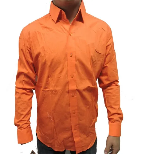 Las mejores ofertas en Camisas Naranja sin marca para hombres