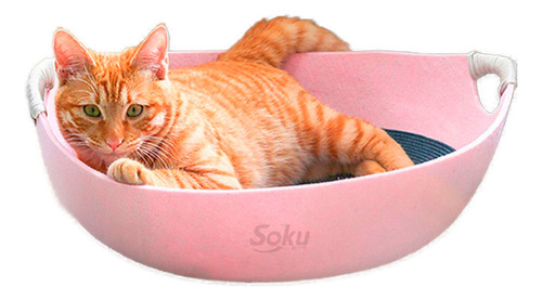 Soku Cama Gato Mascota Cesto Tapete Verano Invierno Calidad Color Rosa Diseño Canasto