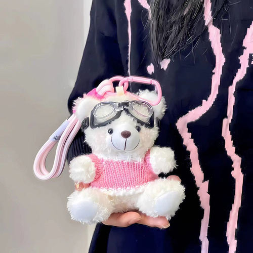 Llavero Con Colgante De Oso De Peluche Con Diseño De Piloto