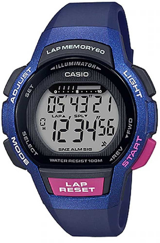 Relógio Casio Feminino Lap Memory60 Standard Lws-1000h-2avdf