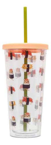 Pearhead Vaso Agua Sushi Para Gato Viaje Dueño Mascota Taza