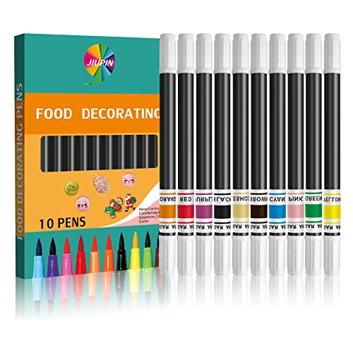 Pluma De Color Comestible De Doble Punta De 10 Colores,...