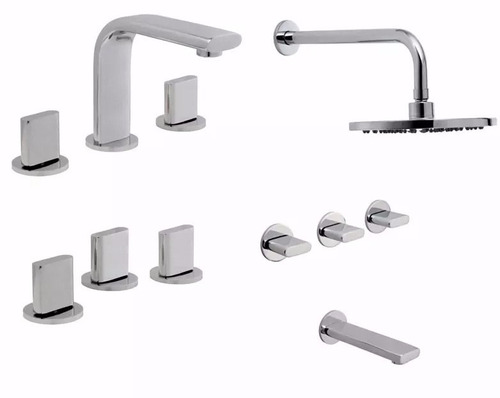 Combo Grifería Piazza Icon Baño Lavatorio Ducha Transf Bidet