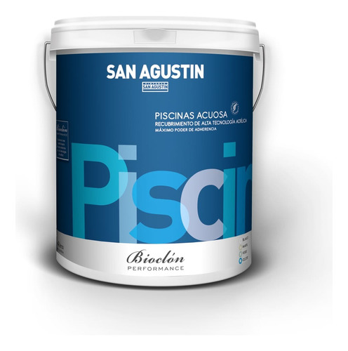 Pintura Para Piletas Acuosa San Agustin Celeste 20 Lts Celeste