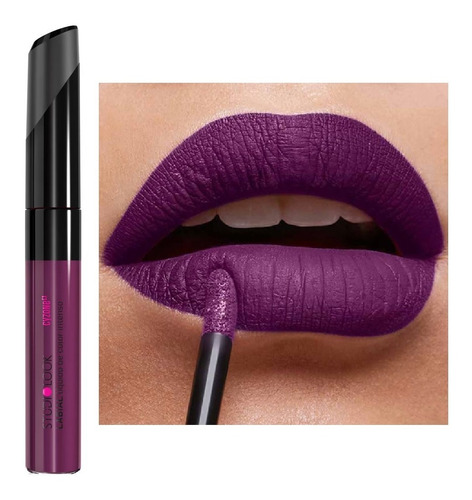 Labial Líquido Mate Dark Purple Morado Studio Look Cyzone