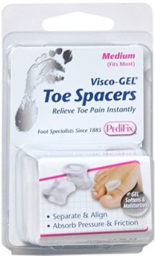 Pedifix Visco-gel Toe Spacers Medium, 2 De Cada, Paquete De 