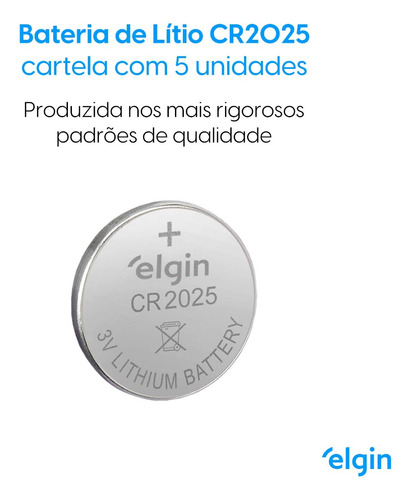 10 Baterias Pilhas Elgin Cr2025 2 Cartelas Tipo Moeda