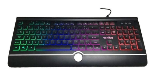 Imagen 2 de 4 de Teclado gamer Weibo WB-580 QWERTY color negro con luz RGB