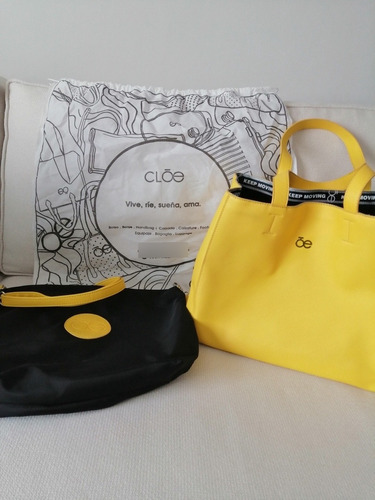 Bolsa Cloe Tote Grande Y Bolsa Satchel Negra Cloe 