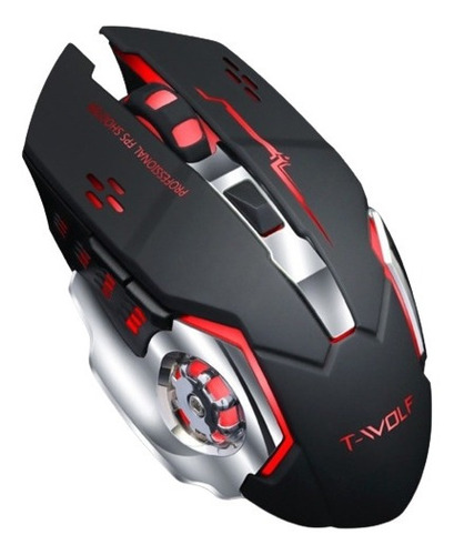 Imagen 2 de 2 de Mouse gamer recargable T-Wolf Q13 negro
